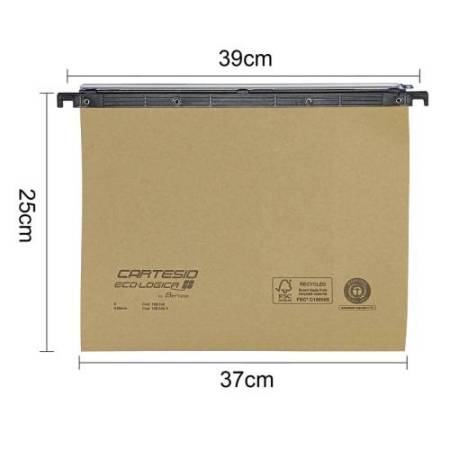 Cartella sospesa Cartesio Eco-logica - cassetto - 39 cm - fondo V - 37 x 25 cm - avana - Bertesi