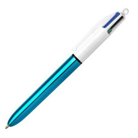 Penna sfera scatto multifunzione 4 Colours Shine - punta 1,0 mm - fusto colori assortiti - Bic - scatola 12 pezzi
