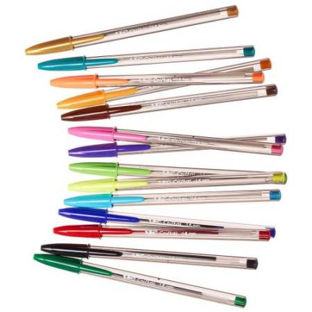 Penna sfera Cristal multicolor - punta 1,6 mm - colori assortiti - Bic - conf. 15 pezzi