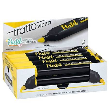 Evidenziatore Tratto Video pastel  - punta a scalpello - tratto da 1,0mm-5,0mm - giallo limone - Tratto