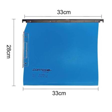 Cartella sospesa Cartesio PP - armadio - PPL - interasse 33 cm - fondo U - 33 x  28 cm - blu - Bertesi