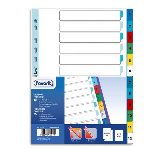 Divisori numerici 12 tacche - A4 - PP...