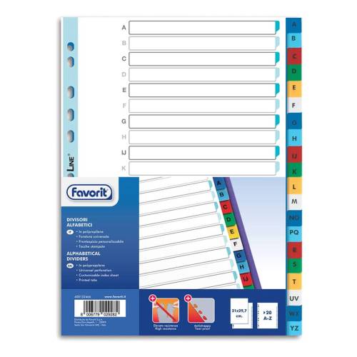Divisori alfabetici 20 tacche - PP -...