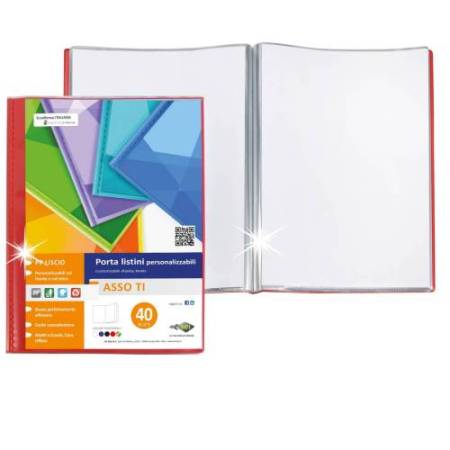 Portalistini personalizzabili Asso TI - 20 buste - 22 x 30 cm - colori assortiti - Sei Rota