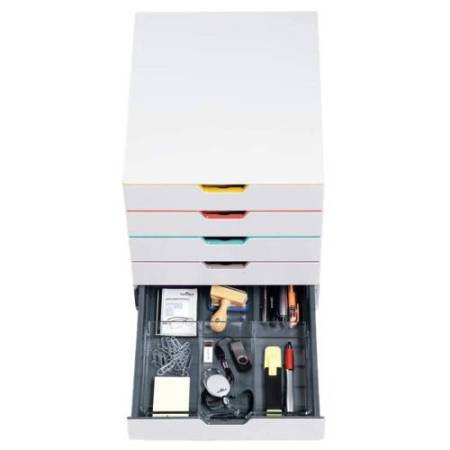 Cassettiera 5 cassetti colorati - bianco ghiaccio - cassetti 5 cm - Durable