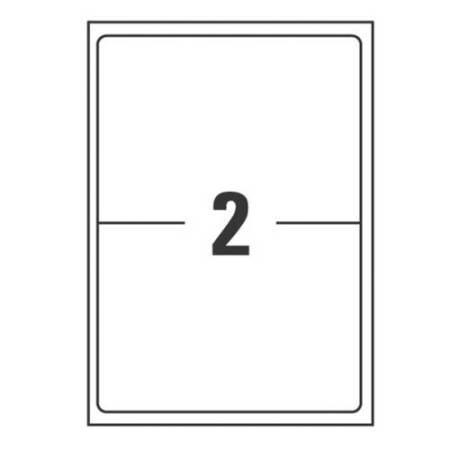 Etichette adesive coprenti BlockOut - in carta - permanenti - 199,6 x 143,5 mm - 2 et/fg - 25 fogli - bianco - Avery
