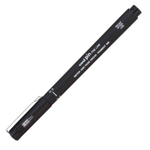 Pin fineliner - punta 0,3 mm - nero -...