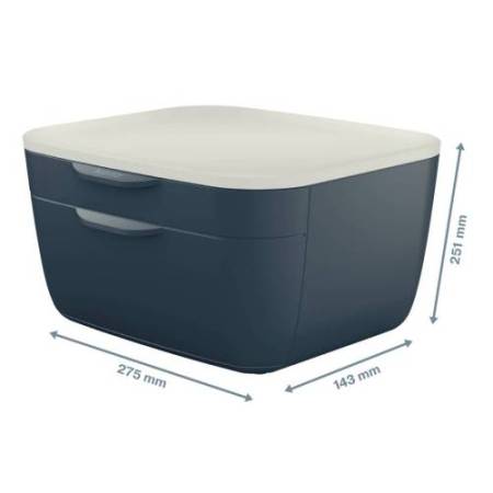 Cassettiera Cosy - 2 scomparti - grigio - Leitz