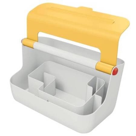 Cassetta portaoggetti Cosy - con maniglia - giallo - Leitz