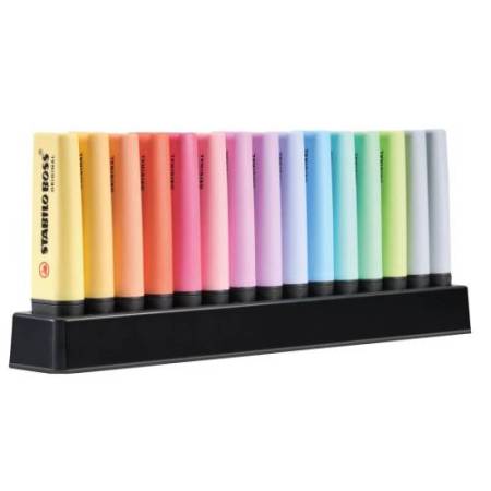 Evidenziatori Stabilo Boss Pastel - colori assortiti - tratto 2 - 5 mm - Stabilo - deskset 15 pezzi