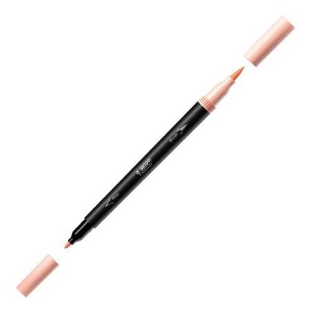 Pennarello Intensity Pastel - dual tip brush - colori assortiti - Bic - conf. 6 pezzi