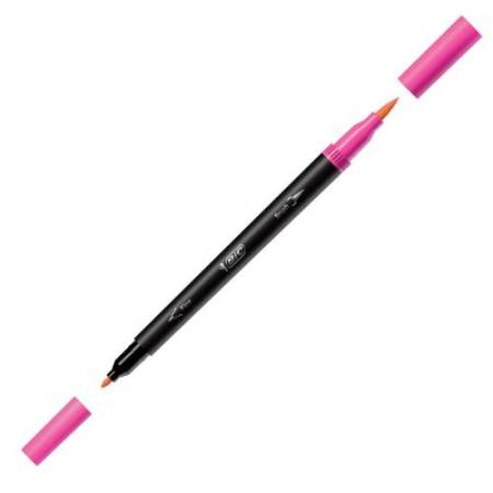 Pennarello Intensity Intense - dual tip brush - colori assortiti - Bic - conf. 6 pezzi