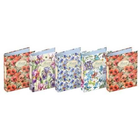 Raccoglitore Nature Flowers - A5 - 18,5 x 22 cm - 4 anelli - dorso 3 cm - Pigna