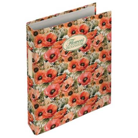 Raccoglitore Nature Flowers - A5 - 18,5 x 22 cm - 4 anelli - dorso 3 cm - Pigna