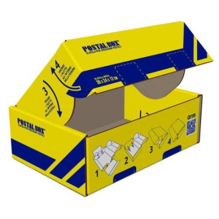 Scatola spedizioni Postal Box - M - 36 x 24 x 12 cm - giallo/blu - Blasetti