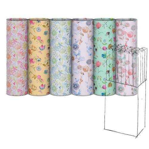 Rotolo carta regalo riciclata Fiori...