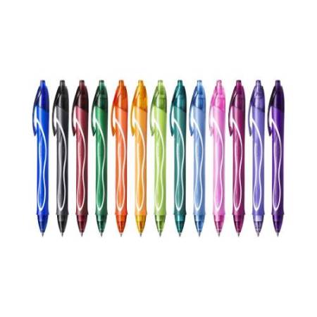 Penna a sfera a scatto Intensity Gel Quick Dry - punta 0,7mm - colori assortiti - Bic - expo 102 pezzi