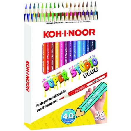 Matite colorate Studio - diametro mina 2,8 mm - colori assortiti - Koh.I.Noor - Astuccio 36 pezzi