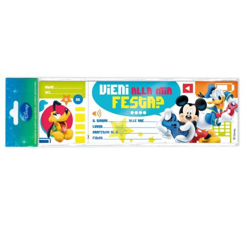 Blocchetto invito alla festa Mickey...