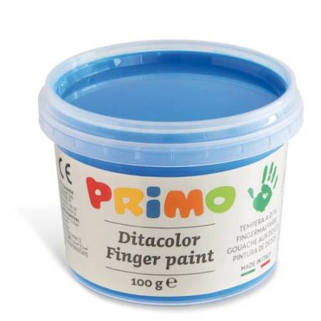 Ditacolor colori a dita - 100ml  - c/pennello - Primo - valigetta 6 colori
