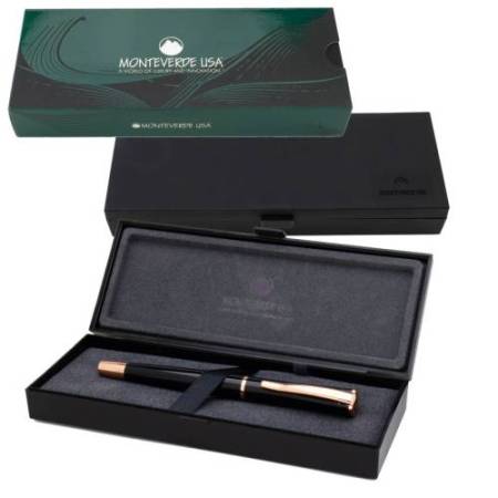 Penna Stilografica Impressa - punta M - nero/rosegold - Monteverde