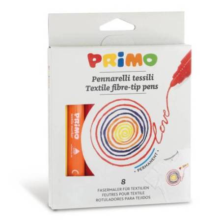 Pennarelli per tessuto - colori assortiti - Primo - astuccio 8 pezzi