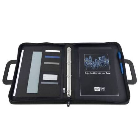 Cartella portablocco - con manici - nero/grigio - 28,5x36cm - City Time