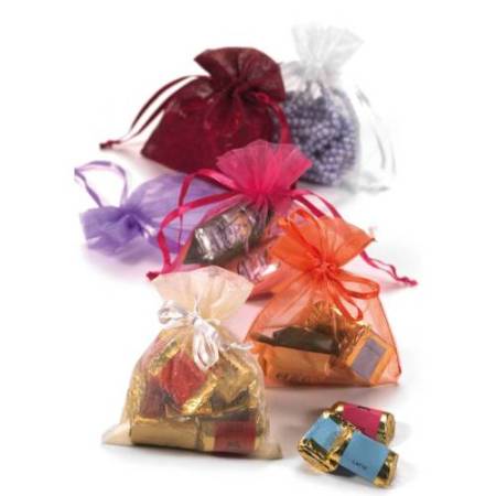 Sacchetti bomboniera Milly - 8,5 x 10 cm - organza - avorio - PNP - conf. 20 pezzi