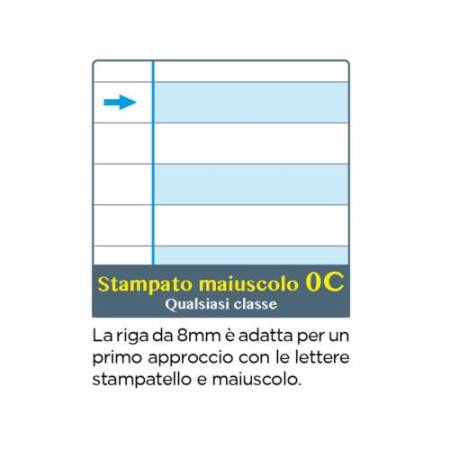 Maxiquaderno Didattico One Color - A4 - 1 rigo - 100 gr - 18 + 1 fogli - Blasetti
