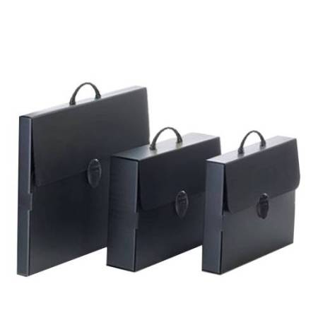 Valigetta Polionda Every Line Total Black - 27x37,5 cm - dorso 5 cm - Favorit