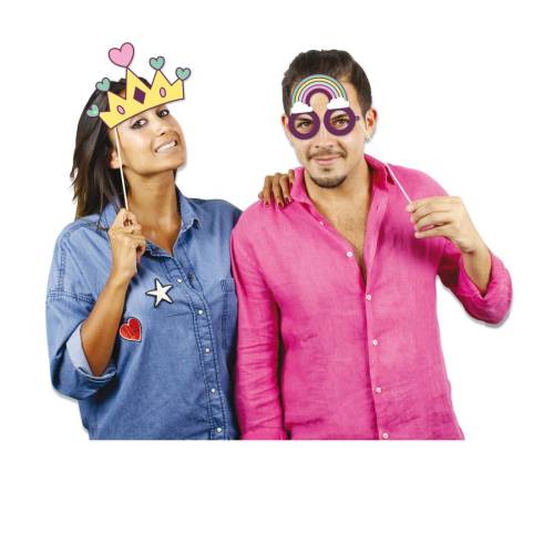 Photo Booth Unicorno - 8 elementi -...