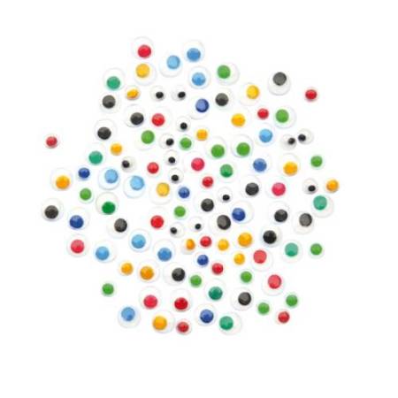 Occhi con iridi in movimento - diametro 5-7 mm - colori assortiti - DECO - conf. 600 pezzi