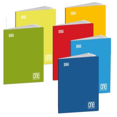 Maxiquaderno One Color Impatto Zero - A4+ - 1 rigo - forato - 80 fg - spiralato - Blasetti - conf. 6 pezzi + 6 scatoline fogliet