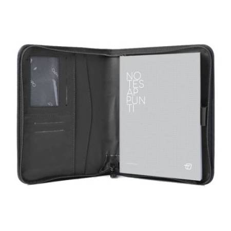 Portablocco Gate Trended - 19 x 23 cm - f.to utile A5 - ecopelle - nero - In Tempo