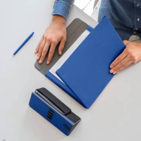 Portablocco Meet - con alette magnetiche - 31 x 25 x 1,4 cm - blu - In Tempo