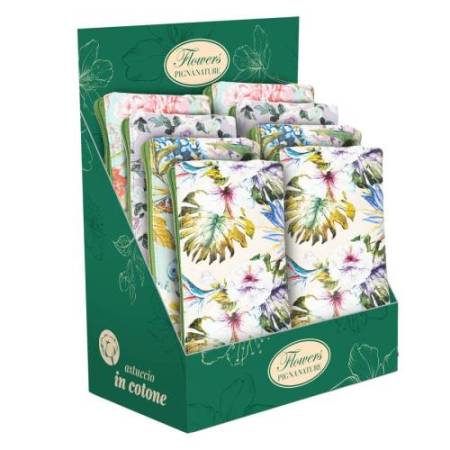 Bustina Nature Flowers Monocromo - 22 x 10 cm - tessuto - fantasie assortite - Pigna