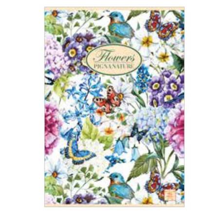 Quaderno Nature Flowers - A5 - 5 mm - 42 fogli - 80 gr - Pigna