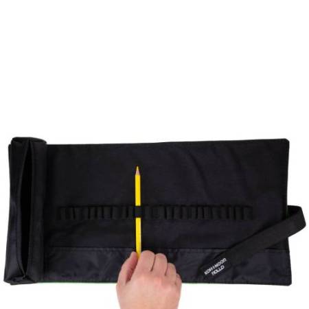 Astuccio arrotolabile Roller - con astuccio zip interno - 24 scomparti - 7,5 x 21,5 cm - tessuto - nero - Koh.I.Noor