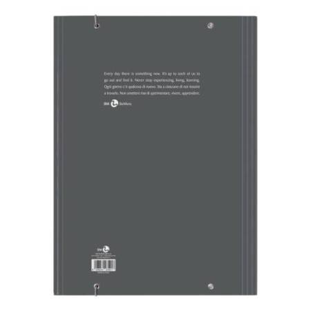 Cartella 3 lembi con elastico - A4 - dorso piatto - grigio scuro - BM