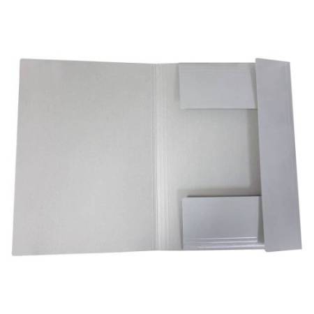 Cartella 3 lembi con elastico - A4 - dorso piatto - grigio chiaro - BM