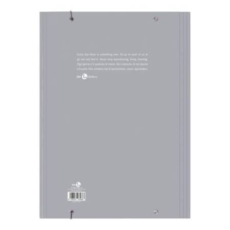 Cartella 3 lembi con elastico - A4 - dorso piatto - grigio chiaro - BM