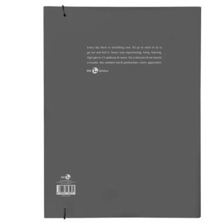 Cartella 3 lembi con elastico - A4 - dorso 1 cm - grigio scuro - BM