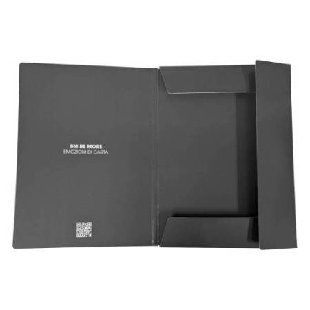 Cartella 3 lembi con elastico - A4 - dorso 1 cm - grigio scuro - BM