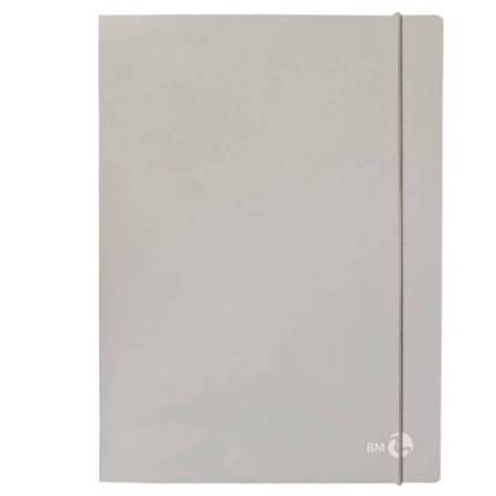Cartella 3 lembi con elastico - A4 - dorso 1 cm - grigio chiaro - BM