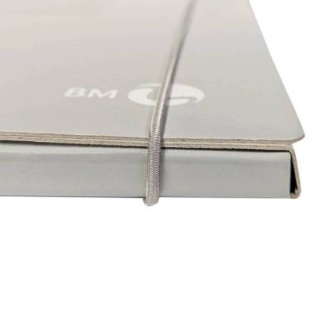 Cartella 3 lembi con elastico - A4 - dorso 1 cm - grigio chiaro - BM