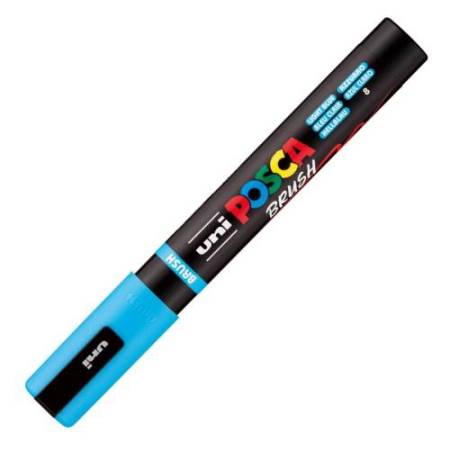Marcatore a base d'acqua Uni Posca PC5MBR - punta brush 1.0 - 4.0mm - azzurro  - Uni Mitsubishi