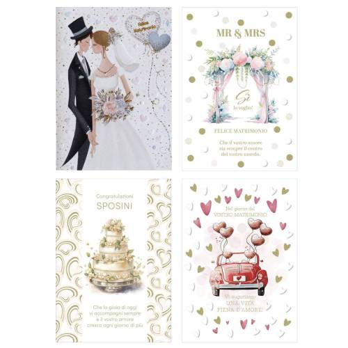 Biglietto Matrimonio - con foil oro e...