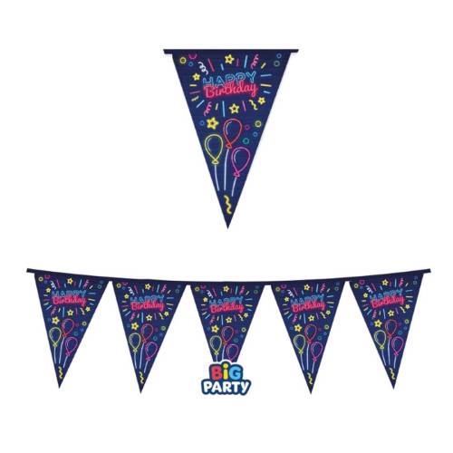 Festone bandiere - 3 metri - Happy...