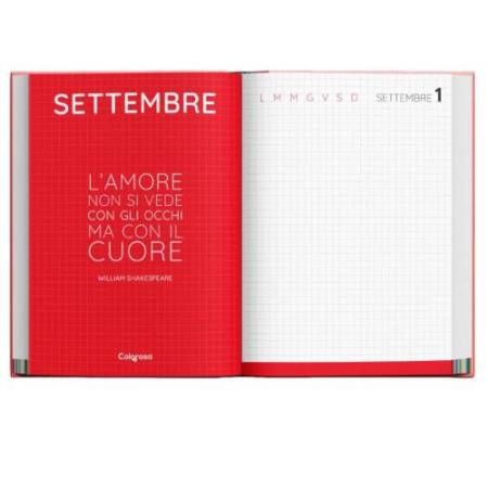 Diario - 12 mesi - copertina rigida antigraffio - nero - Colorosa
