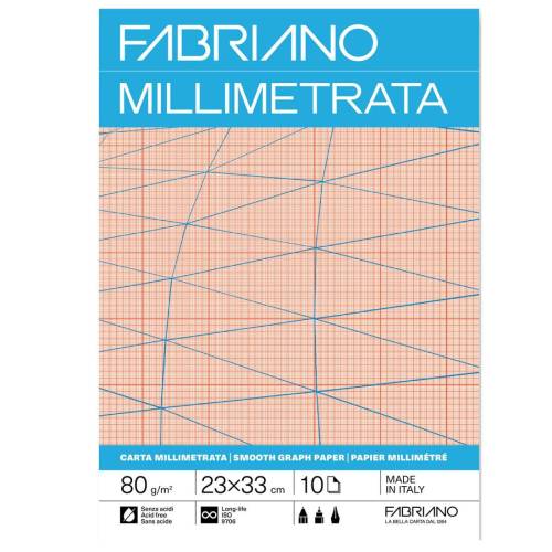 Blocco carta millimetrata - 23 x 33cm...